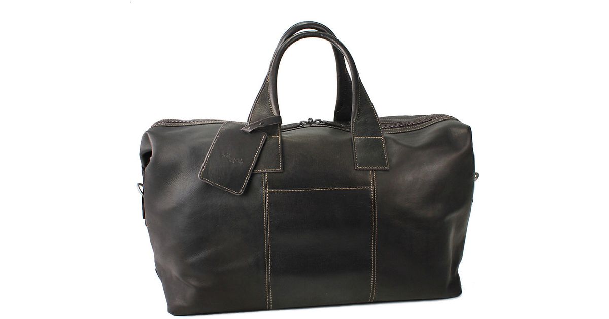 Lyst Kenneth Cole Reaction Leather Duffel Bag In Black For Men