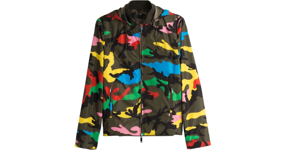 Valentino Camouflage Print Shell Jacket Multicolor for Men Lyst
