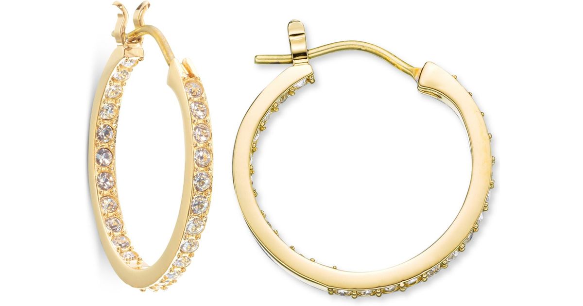 Swarovski K Gold Plated Somerset Hoop Earrings In Metallic Lyst