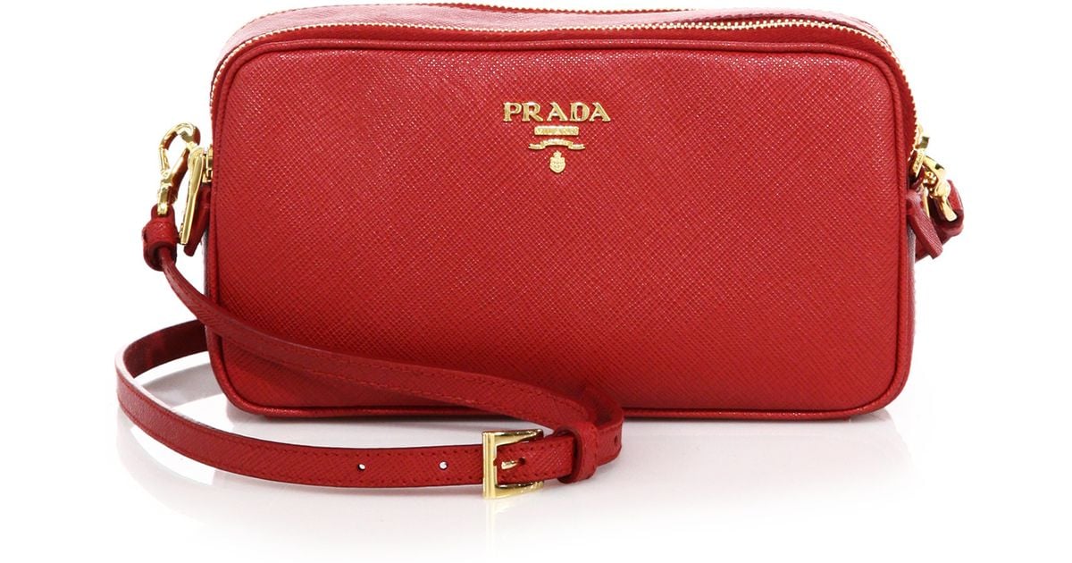 prada camera bag red