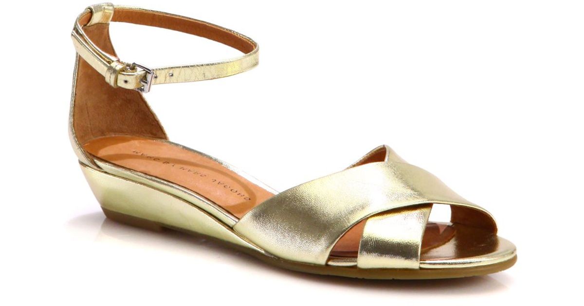 Marc by marc jacobs Crisscross Wedge Sandal in Metallic | Lyst