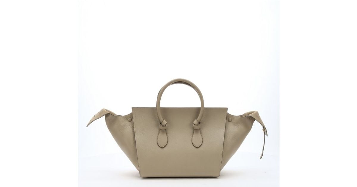 Cline Light Taupe Calfskin Large Tie Trapeze Tote in Brown (taupe ...  