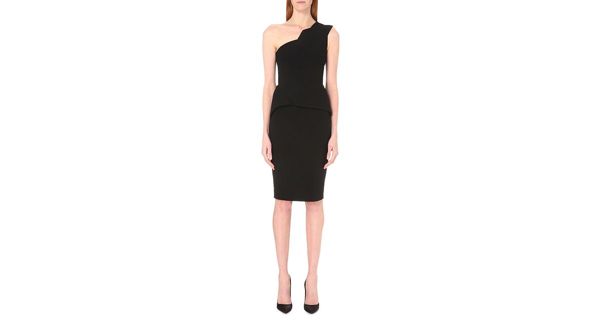 Black Knee Length Peplum Dress