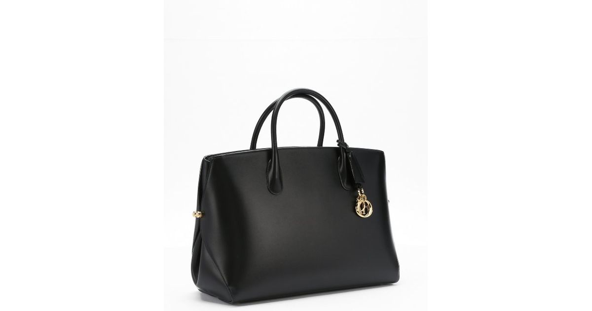 Lyst Dior Black Leather Large Structured Tote Bag In