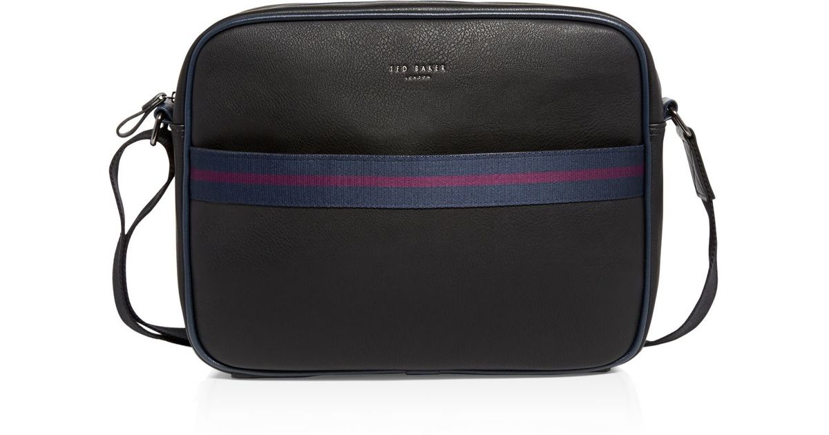 Lyst Ted Baker Sprinty Faux Leather Messenger Bag In Black For Men
