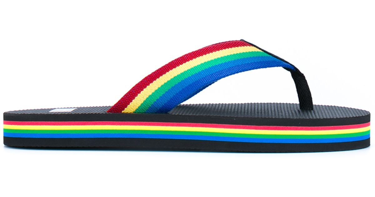 flip flops with rainbow straps