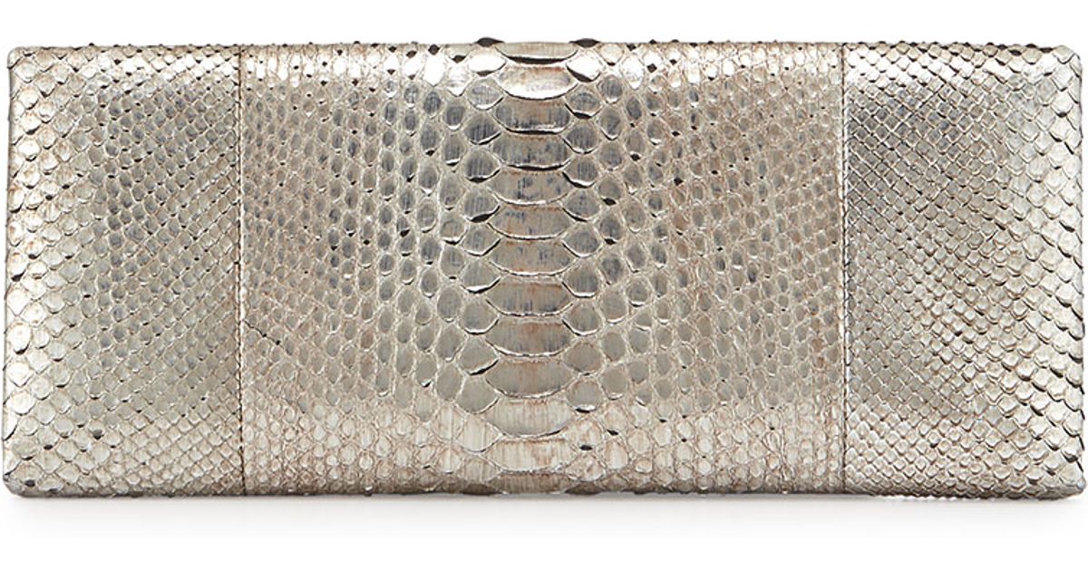 Tom ford Metallic Python Snake-Jeweled Evening Clutch Bag in Gold ...