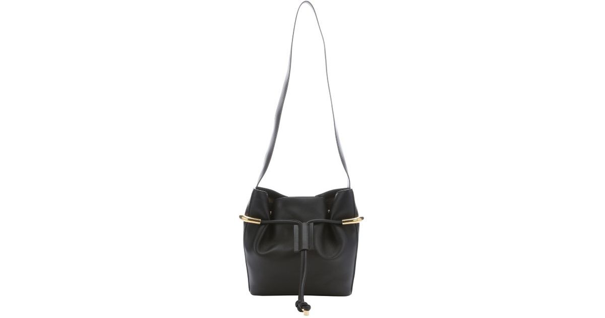 chloe bags - Chlo Black Leather \u0026#39;emma\u0026#39; Drawstring Shoulder Bag in Black | Lyst