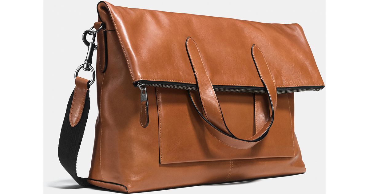 Lyst Coach Manhattan Foldover Tote In Sport Calf Leather For Men
