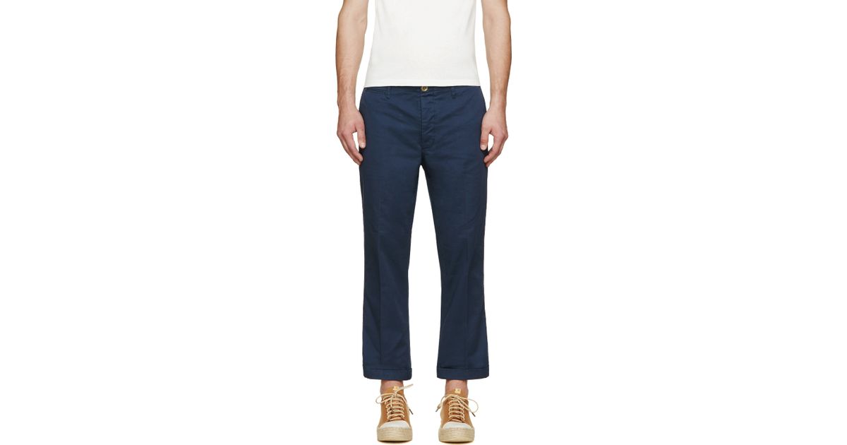 Visvim Navy High Water Chino Trousers in Blue for Men (navy) - Save 25%