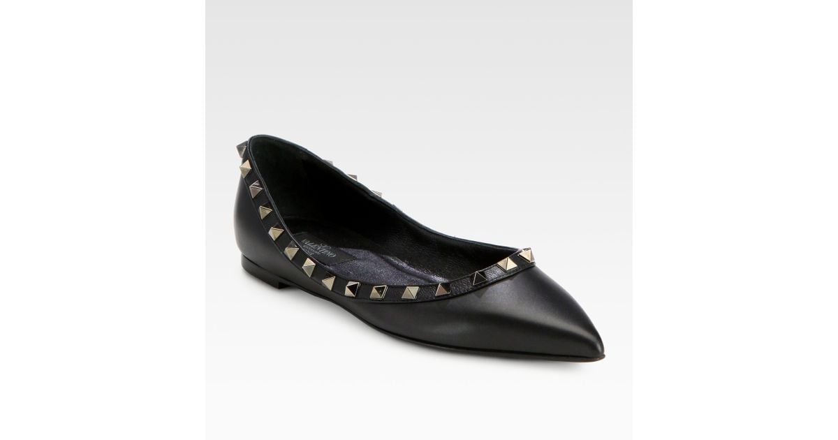 valentino rockstud noir flat