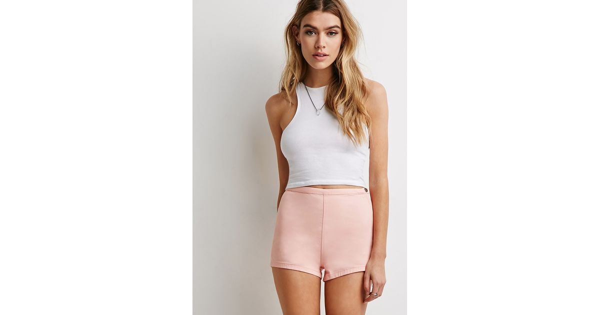 Forever 21 High-waisted Chino Shorts in Orange | Lyst