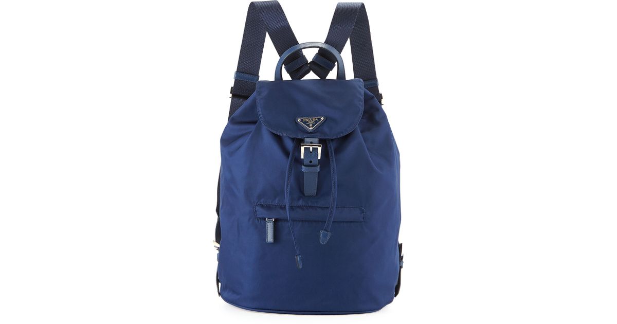 Prada Vela Medium Backpack in Blue (ROYAL BLUE(ROYAL)) | Lyst