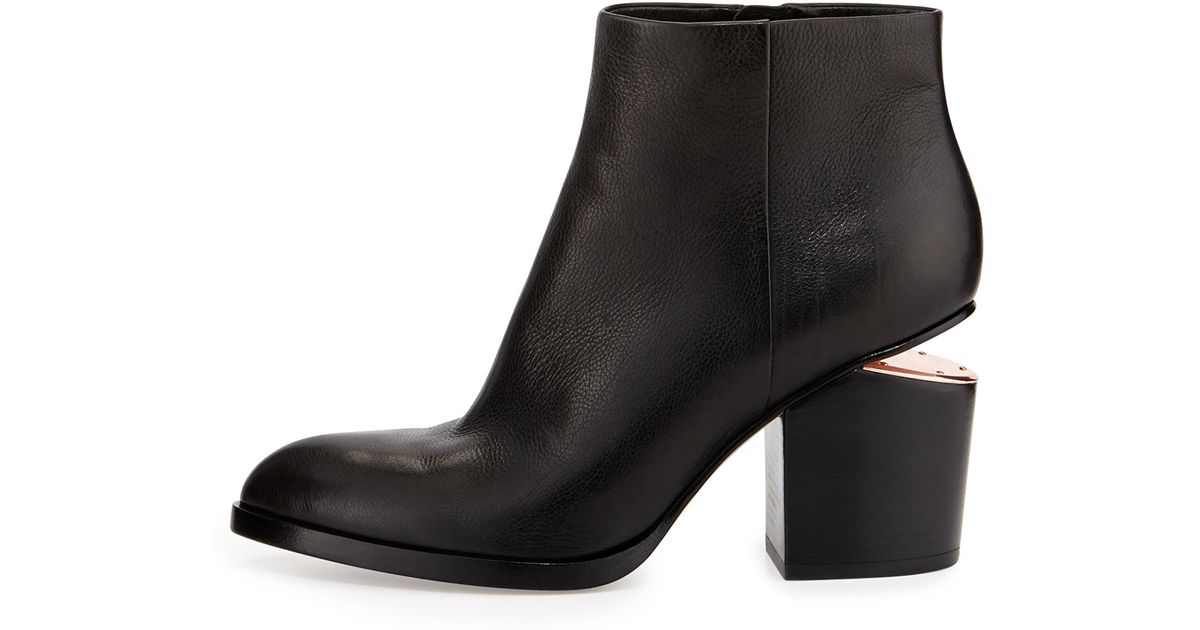 Lyst - Alexander Wang Gabi Tumbled Leather Lift-Heel Ankle Boot in Black