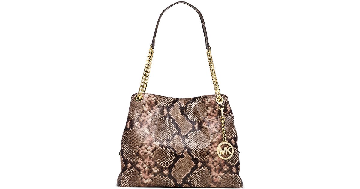 michael michael kors lenox large python embossed leather satchel