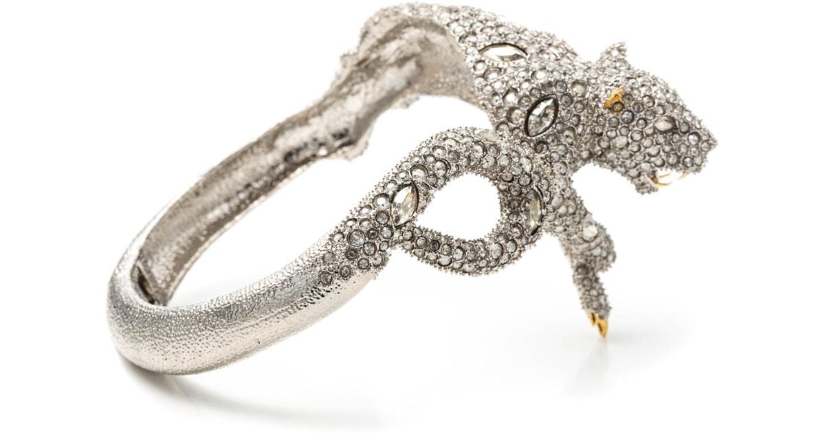 Lyst Alexis Bittar Moonlight Resting Panther Hinged Bracelet In Lyst Alexis Bittar Moonlight Resting Panther Hinged Bracelet In Metallic