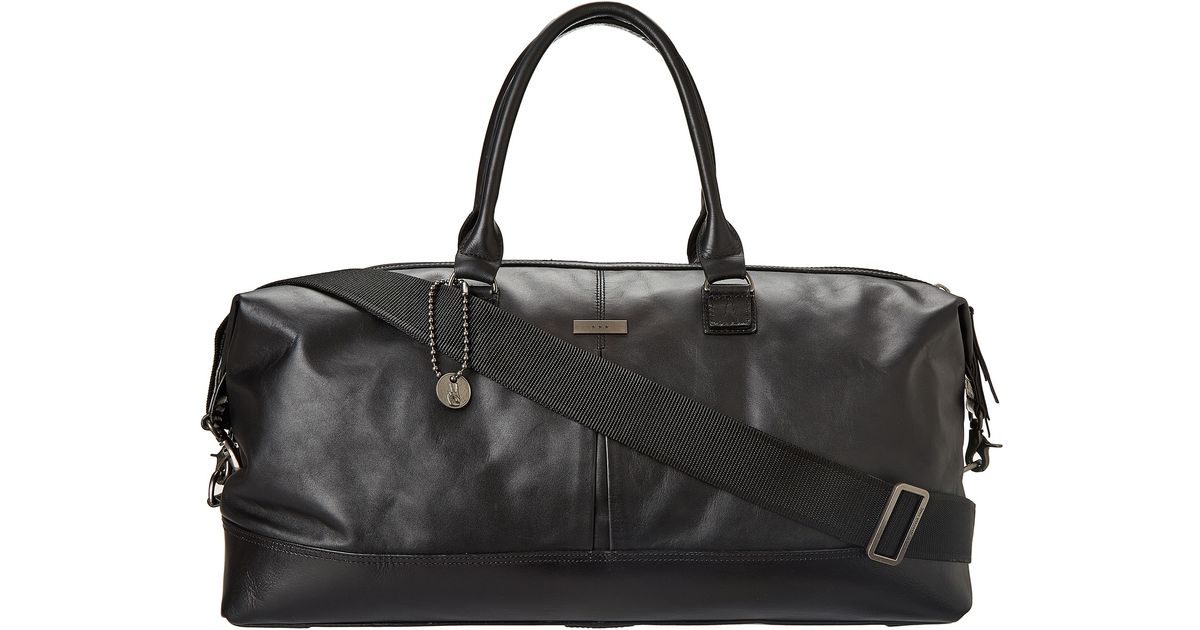 Lyst John Varvatos Sid Leather Duffle Bag In Black For Men