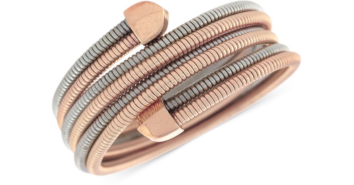 Lyst Bcbgeneration Two Tone Coil Stretch Wrap Bracelet In Pink