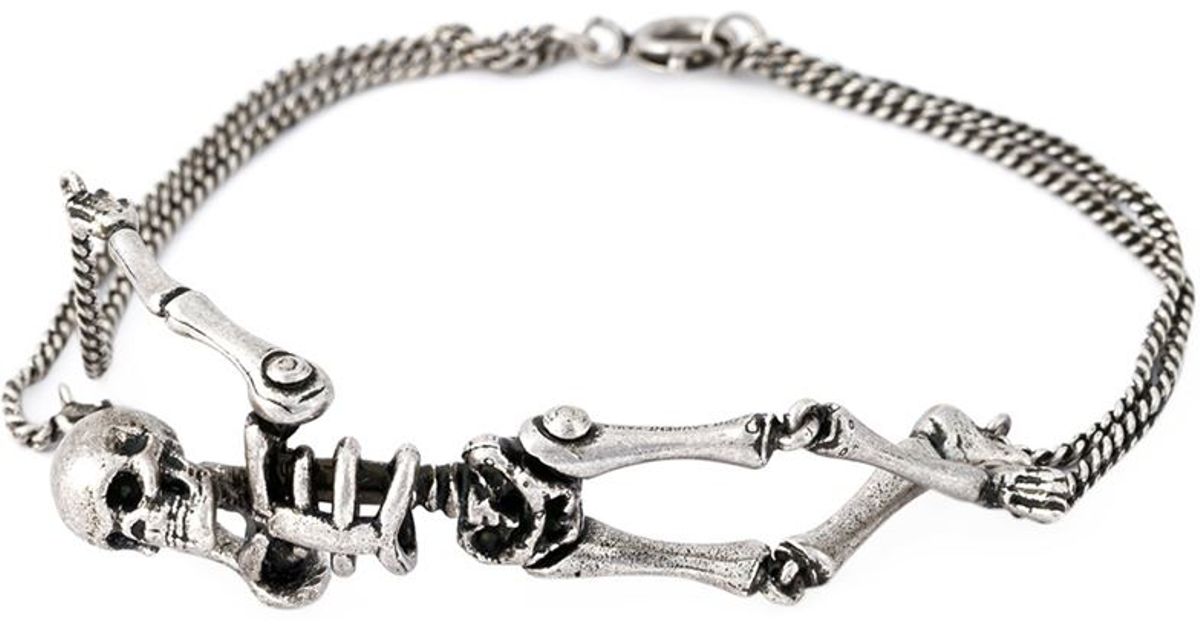 Lyst Saint Lau Punk Skeleton Bracelet In Metallic