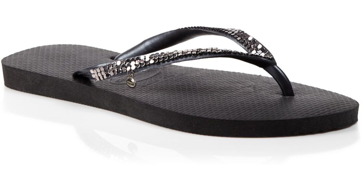 Lyst - Havaianas Flip Flops - Slim Metal Mesh in Black