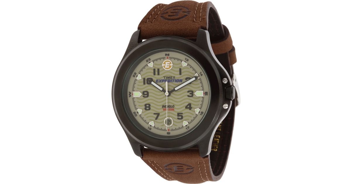 timex metal field expedition 174 brown leather in metallic for lyst timex metal field expedition 174 brown leather in metallic for lyst