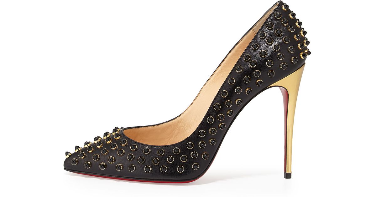 Christian louboutin Follies Cabo Studded Pumps in Black | Lyst  