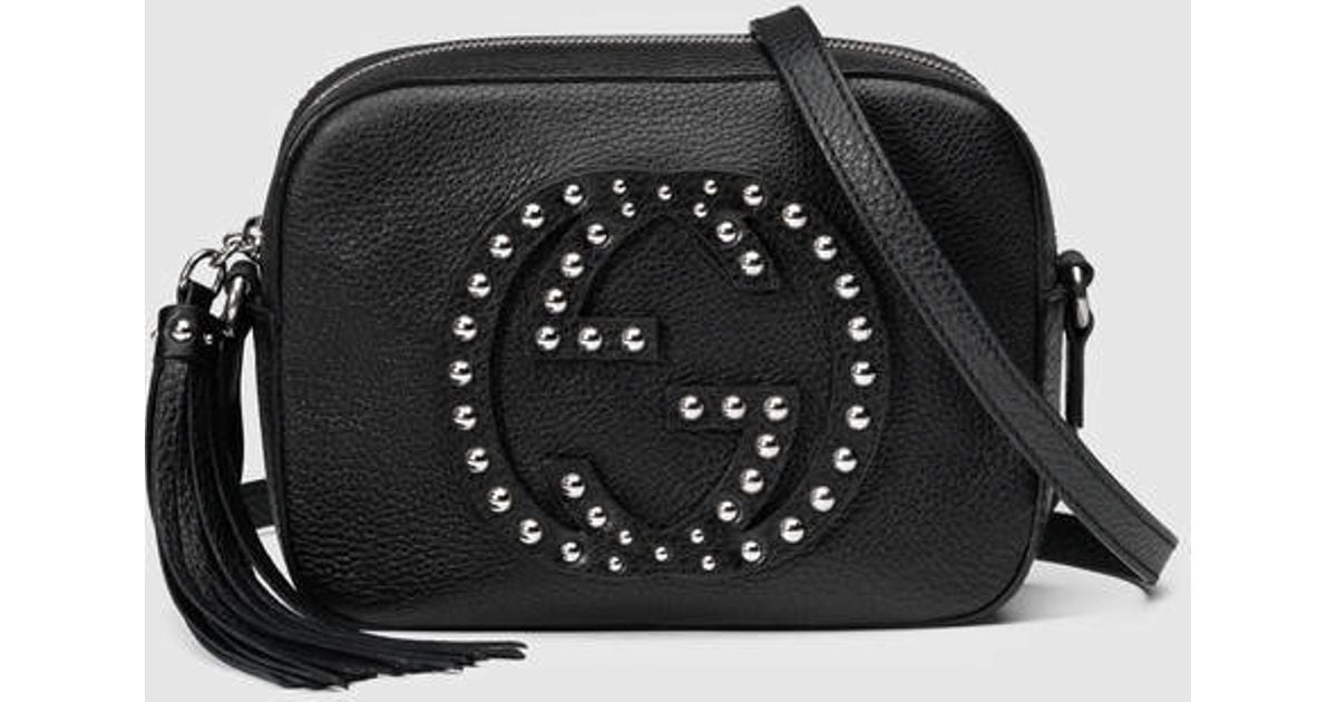 Lyst - Gucci Soho Studded Leather Disco Bag in Black