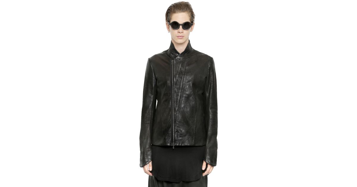 Julius Nappa Leather Moto Jacket In Black For Men Lyst