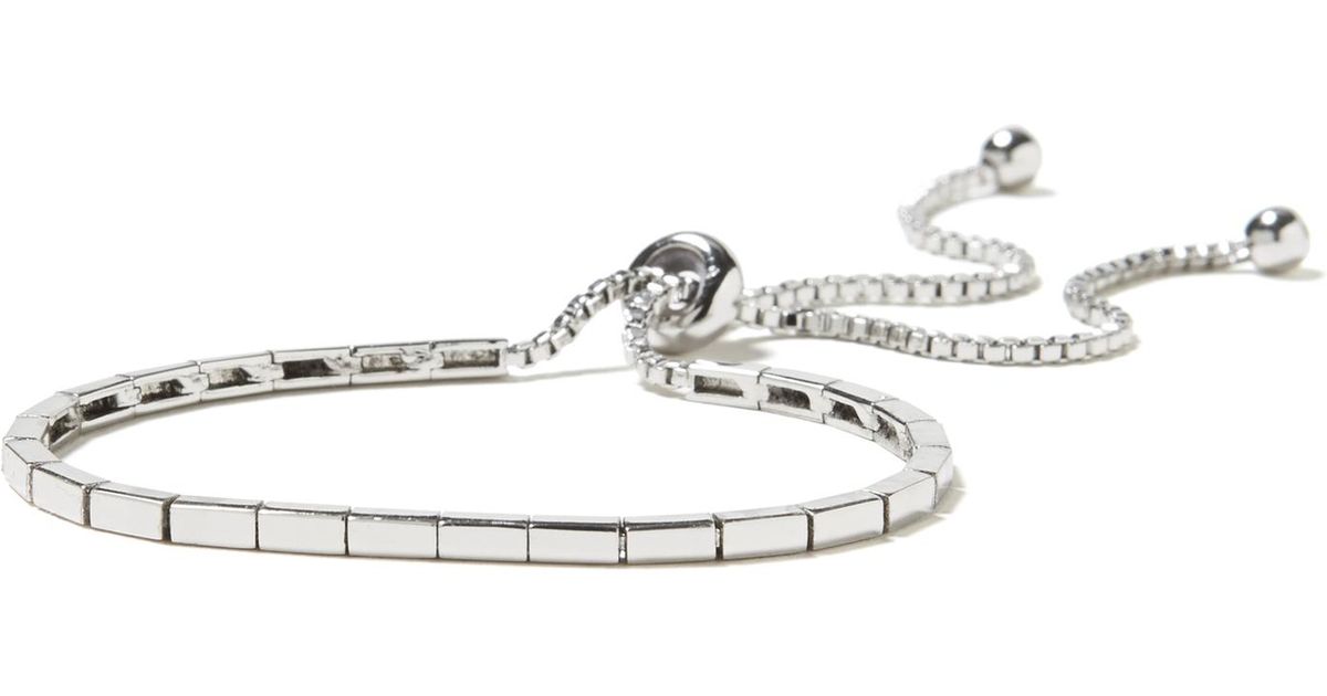 Lyst Banana Republic Rectangle Slider Bracelet In Metallic