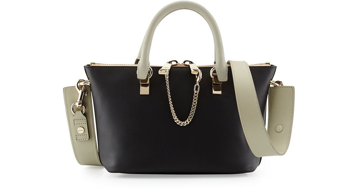 Lyst Chloé Baylee Mini Calfskin Satchel Bag In Black