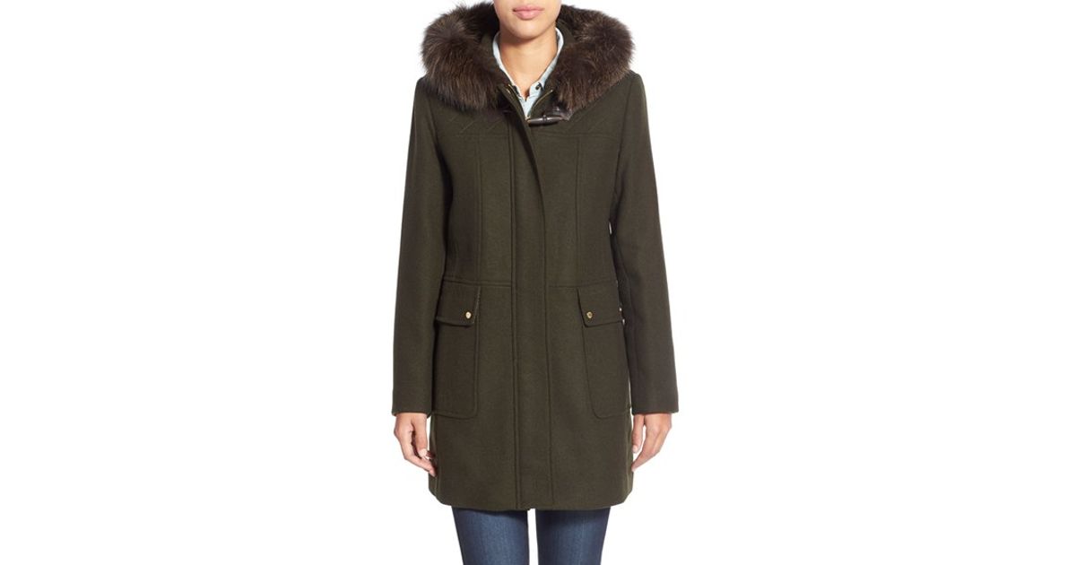 Ralph Lauren Toggle Closure Down Jacket In Natural Lyst Fur Coats Leather Hat Jacket Coat Womens Fox Fashion Mink For Rabbit