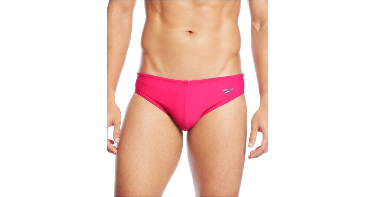 Speedo Solar One Inch Swim Briefs In Pink For Men Lyst