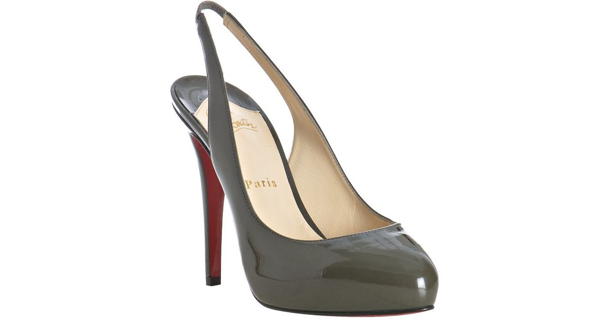 Christian louboutin Grey Patent Calfskin Declic 120 Slingbacks in ...  