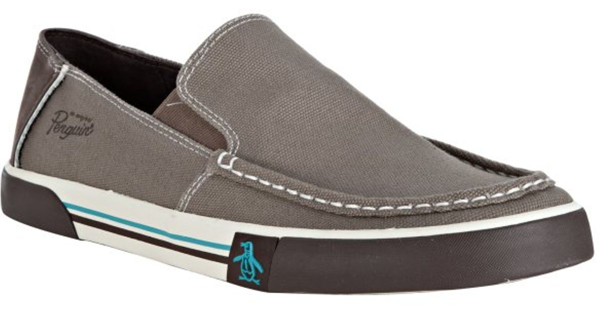 Lyst - Original Penguin Fossil Canvas Ernie Loafer Sneakers in Gray for Men