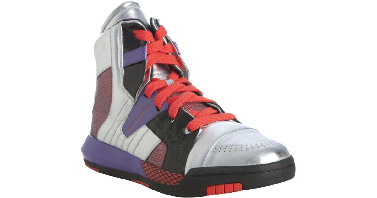 Lyst Y3 Adidas Silver Leather Neo Tech Hitop Sneakers