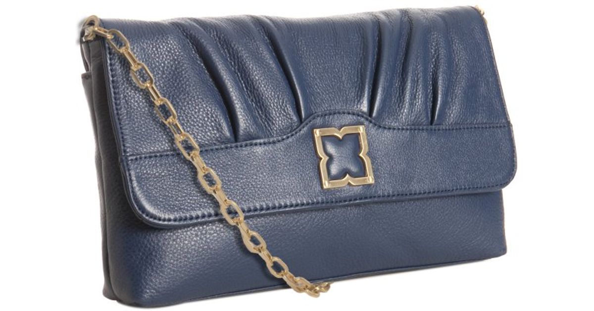 Bcbgmaxazria Purple Indigo Leather Femme Fatale Crossbody Bag Lyst