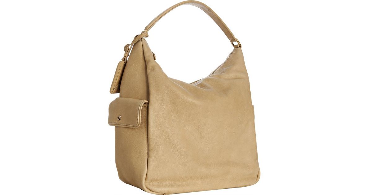 yves st laurent bags - Saint laurent Beige Pebbled Leather Multy Hobo Shoulder Bag in ...