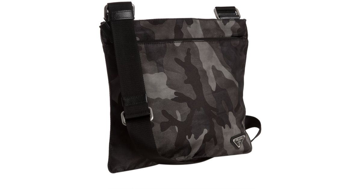 Prada Smoke Camouflage Nylon Messenger Bag in Gray for Men (smoke ...  