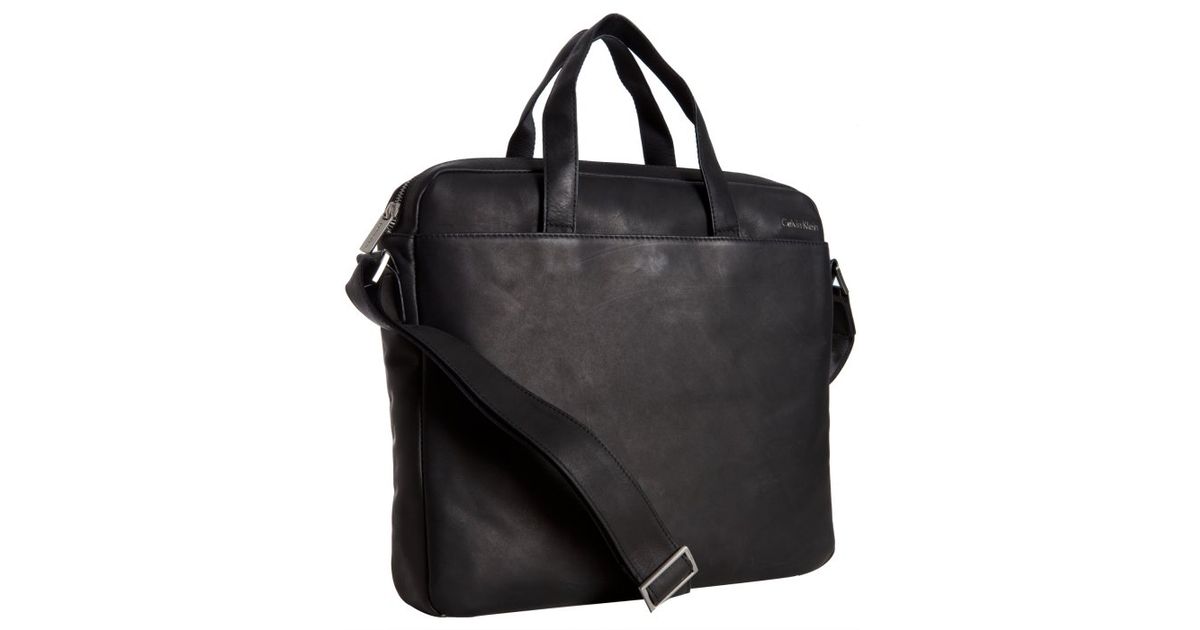 calvin klein black messenger bag