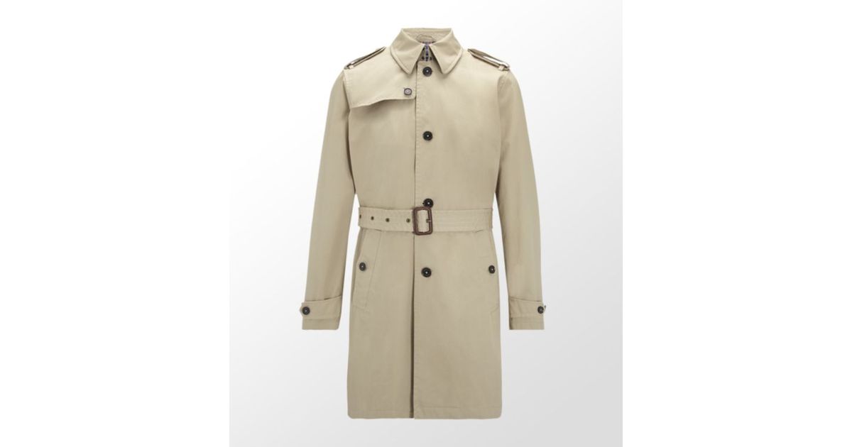 Gant Trench Coat In Natural For Men Lyst Oanvänd Trenchcoat Från Gant Med Tags Kvar