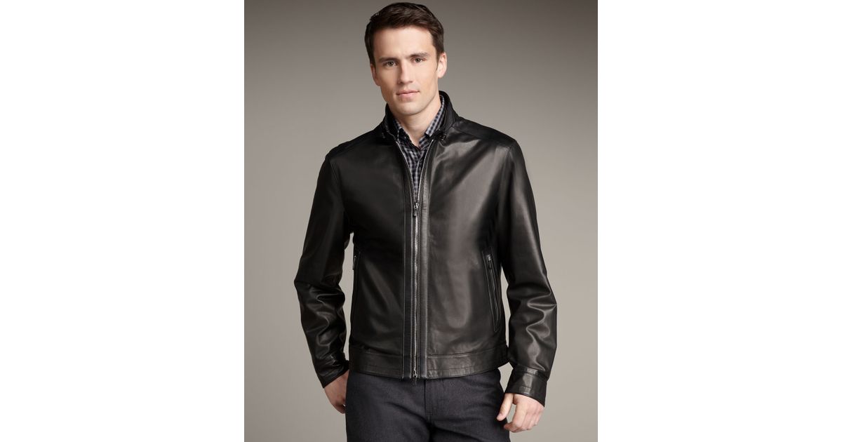 Ermenegildo Zegna Leather Jacket In Black For Men Lyst