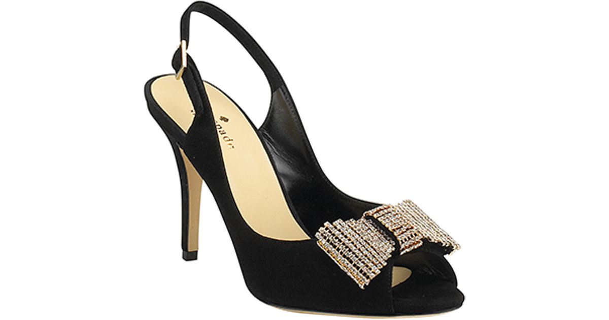 Kate spade new york Crown - Black Suede Slingback Embellished Pump in ...