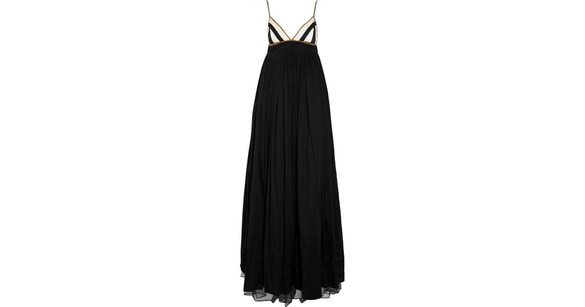 By malene birger Plica Pleated Cotton Maxi Dress in Black - Lyst