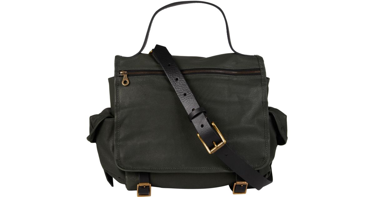 Lyst Jas Mb Green Riley Leather Satchel Bag In Black