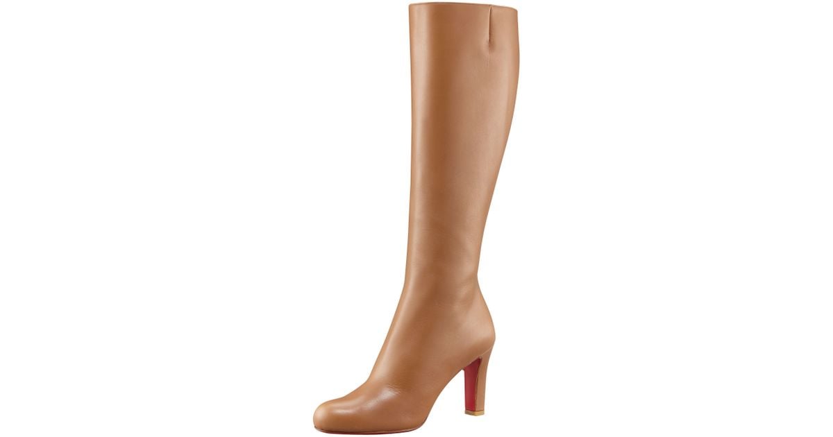 Christian louboutin Miss Tack High-heel Knee Boot in Brown (camel ...  