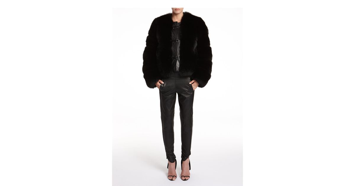 Lyst - Alexander wang Fur Puffer Jacket in Black