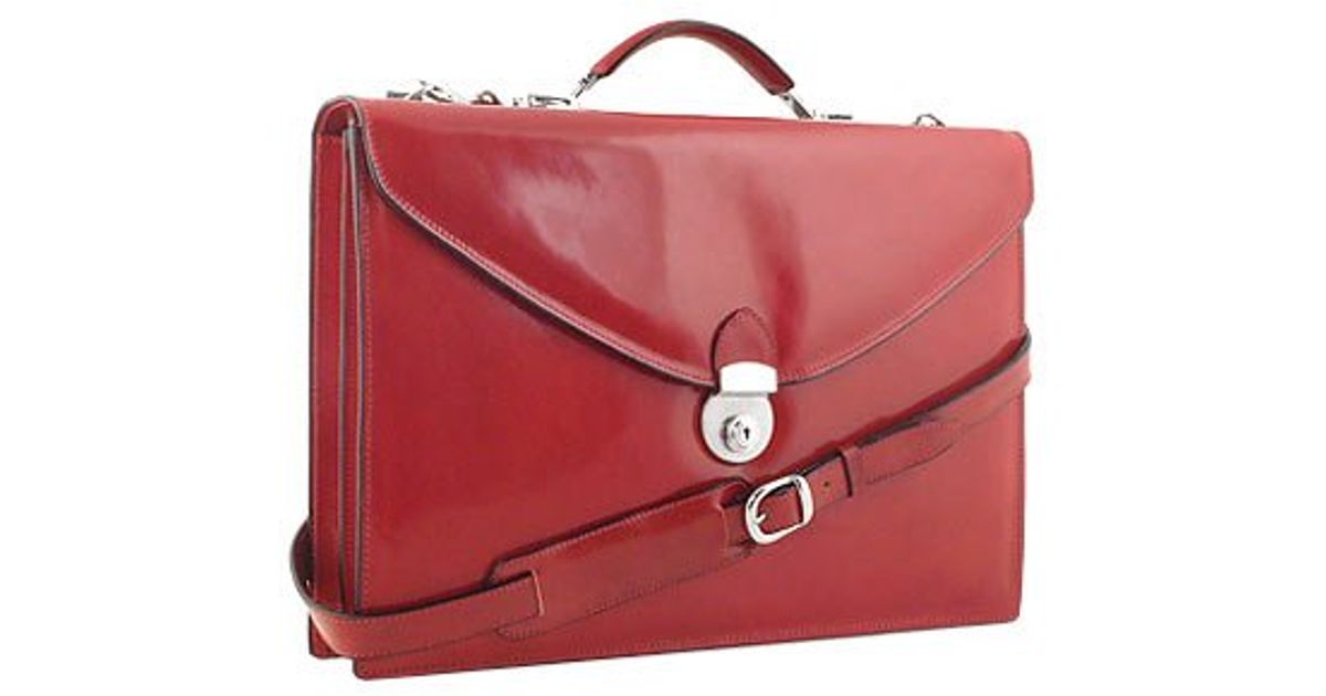 red leather briefcase