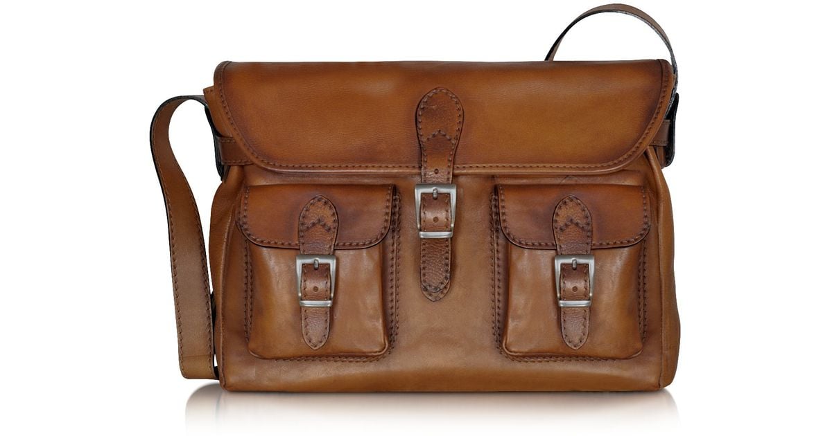 Lyst - Pratesi Large Leather Crossbody Bag in Brown for Men