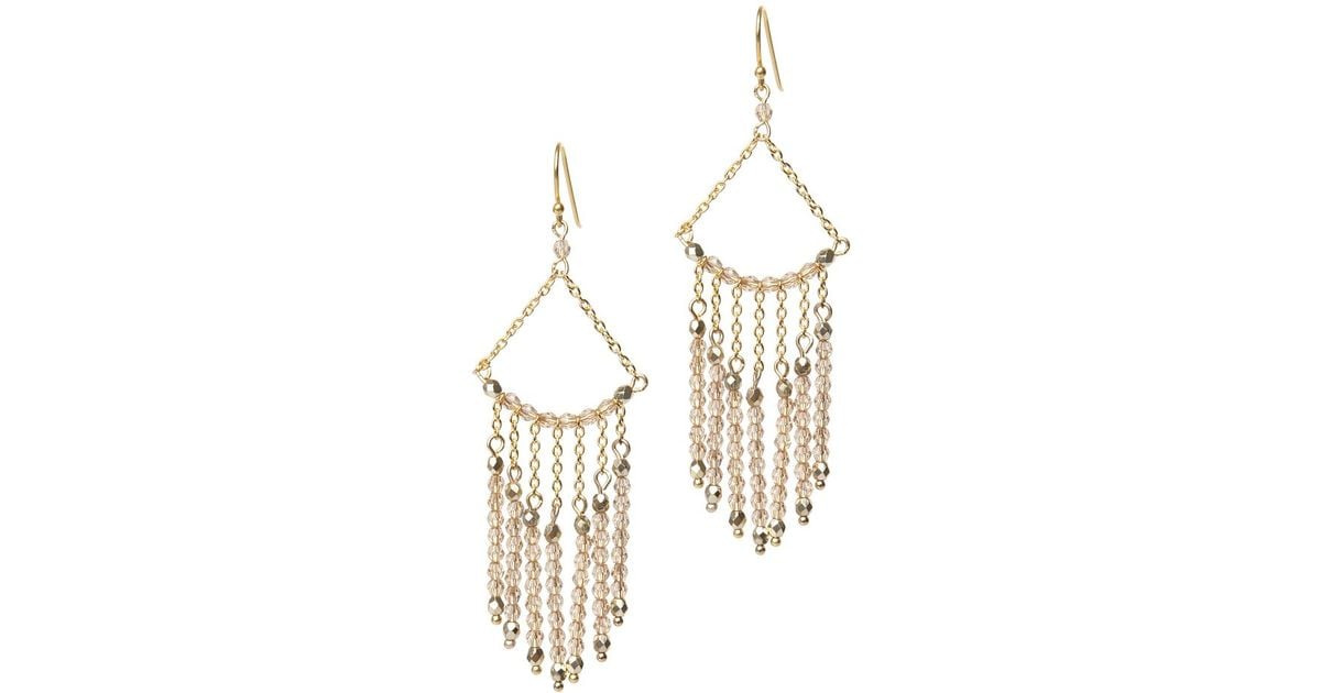 Lyst Lee Angel Swarovski Fringe Earrings In Metallic