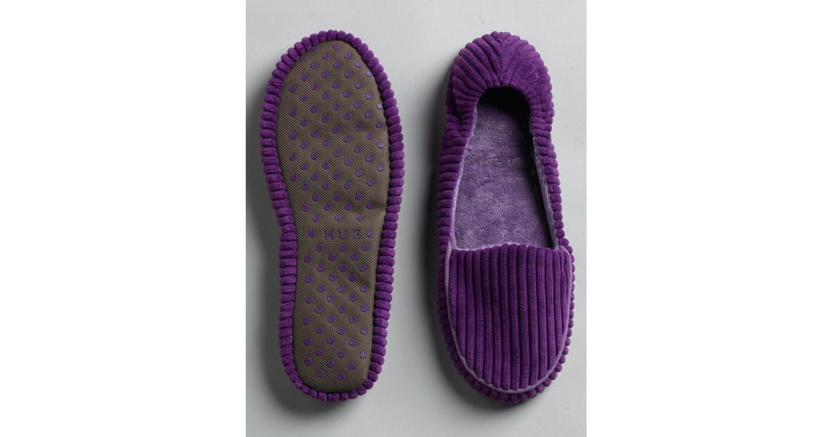 Lyst Hue Corduroy Loafer Shue Slippers in Purple